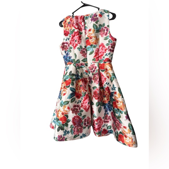 Floral Fit Flare Dress Sleeveless A Line Garden Party Spring Summer Dress - Picture 3 of 3